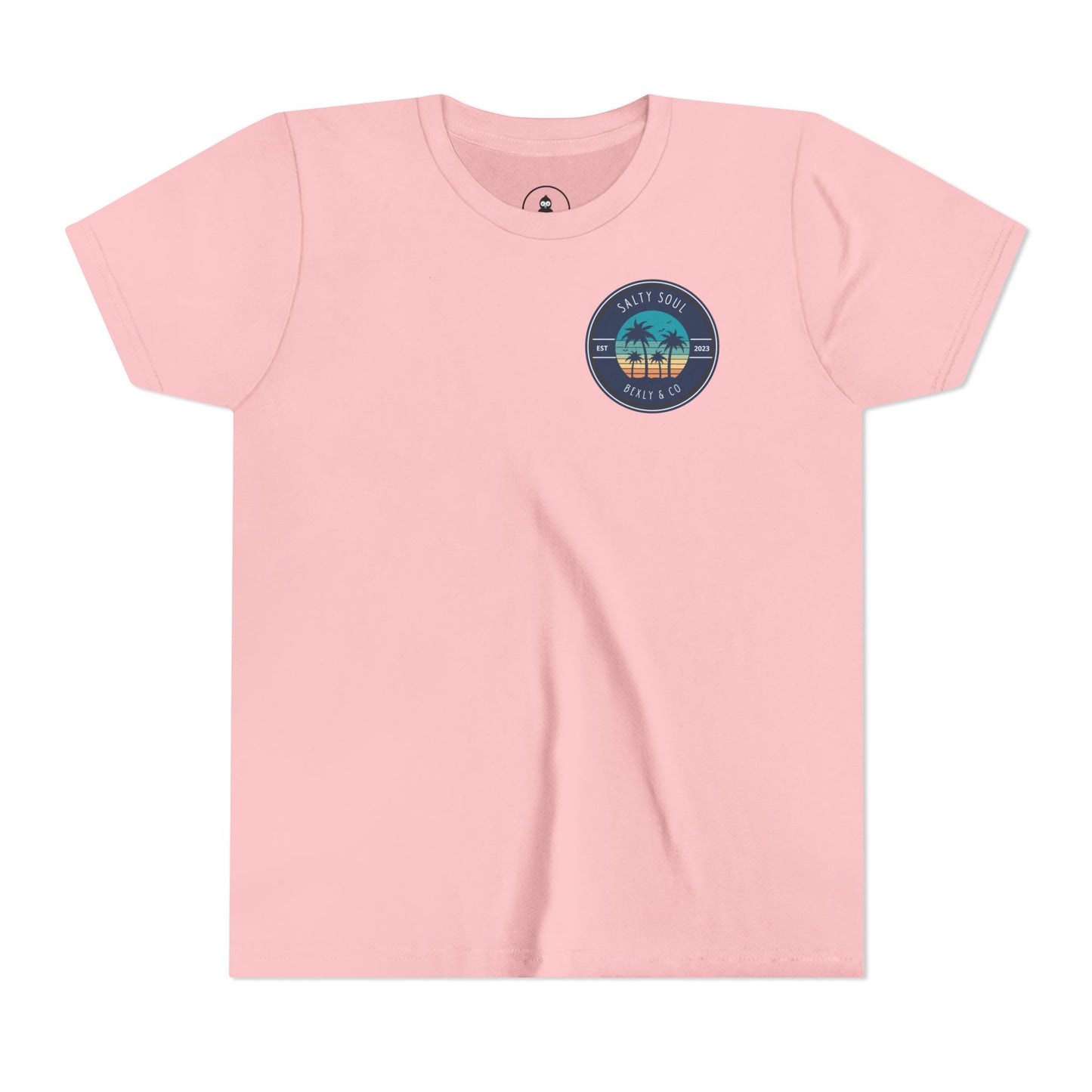 Salty Soul Palm Tree Youth Tee - Beach Vibes, Summer Fun, Kids' Casual Wear, Vacation Apparel, Gift for Young Explorers