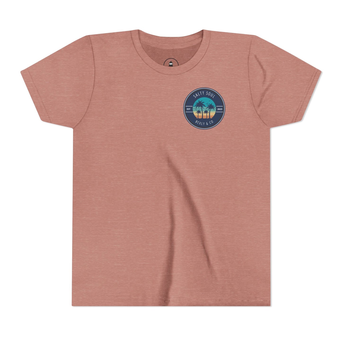 Salty Soul Palm Tree Youth Tee - Beach Vibes, Summer Fun, Kids' Casual Wear, Vacation Apparel, Gift for Young Explorers
