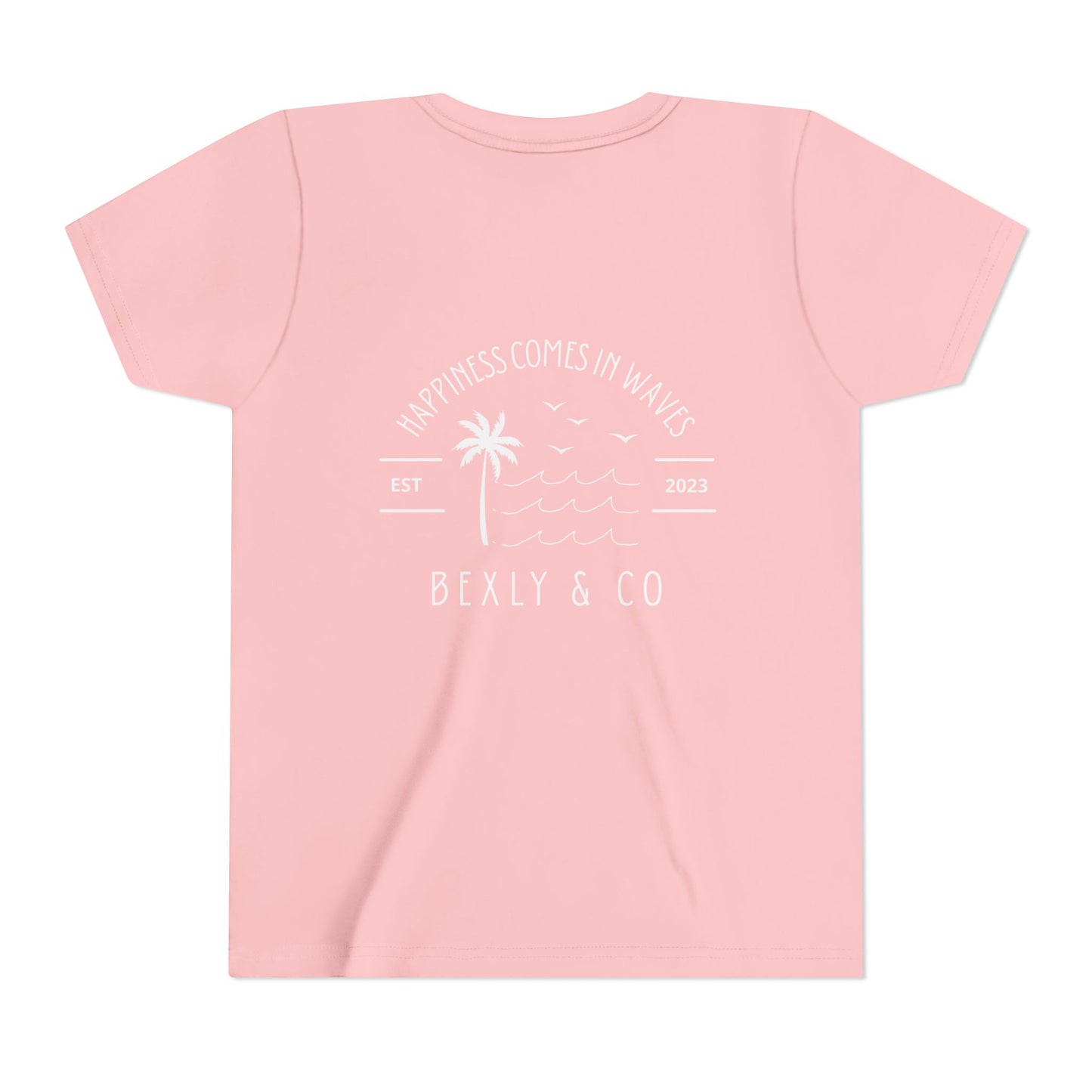 Trendy Youth Tee - Happiness Comes in Waves Graphic Shirt, Summer Style, Beachwear, Gift for Kids, Casual Everyday Wear