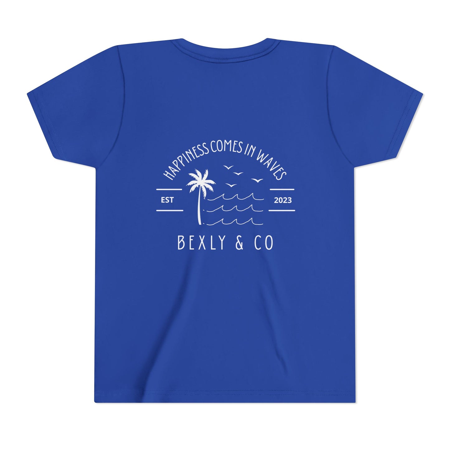 Trendy Youth Tee - Happiness Comes in Waves Graphic Shirt, Summer Style, Beachwear, Gift for Kids, Casual Everyday Wear