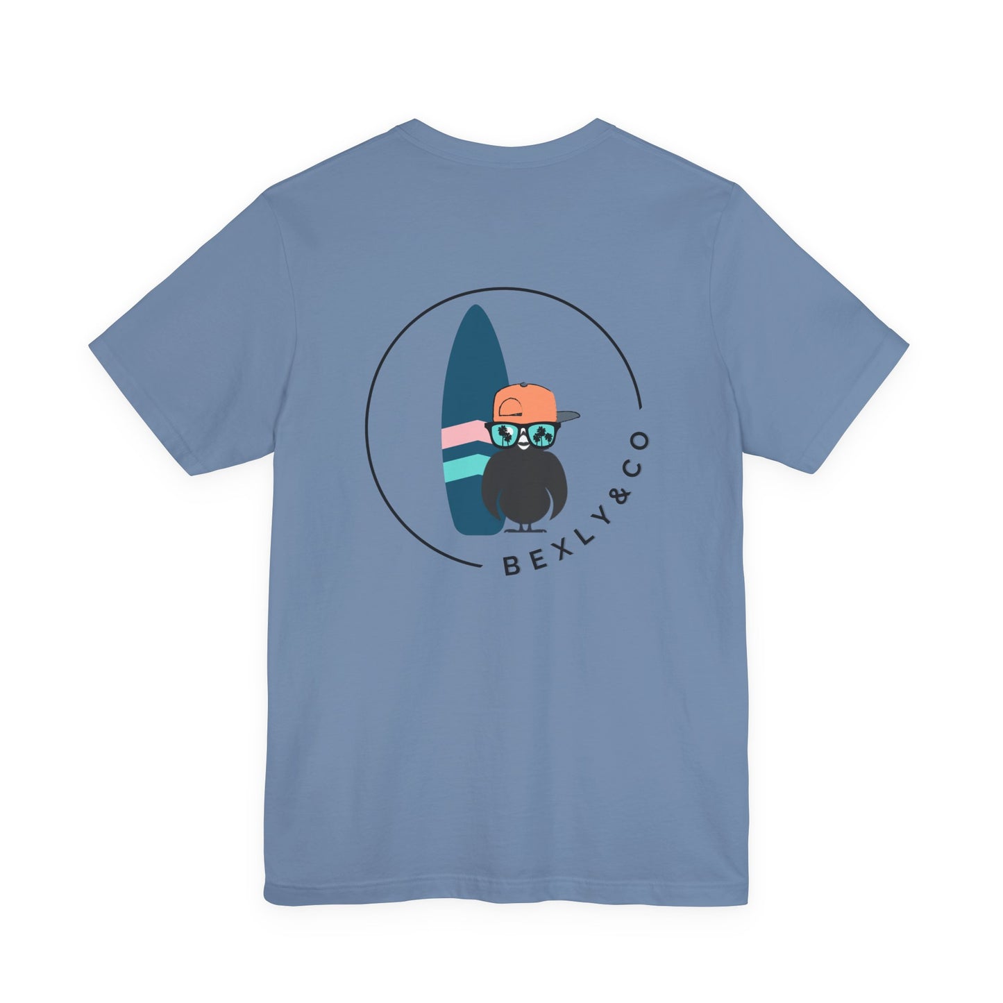 Unisex Stylish Tee- Surfer Blue Board