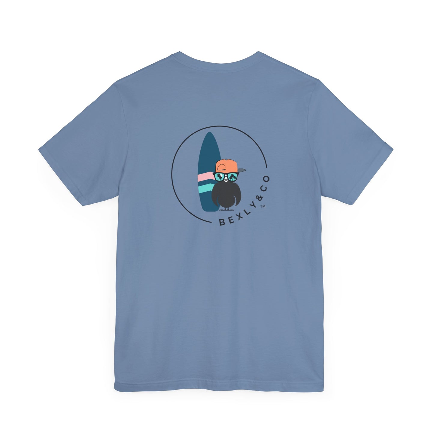 Unisex Stylish Tee- Surfer Blue Board