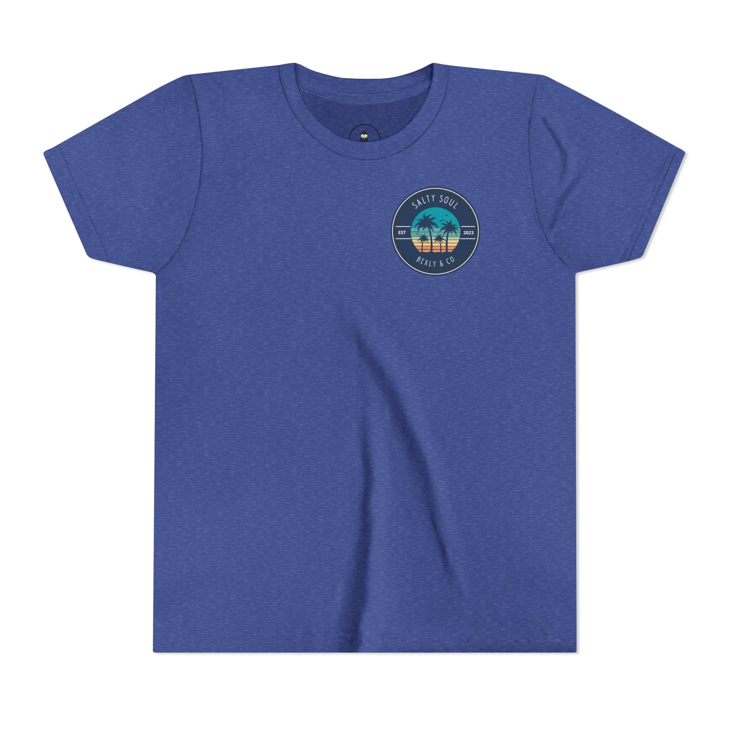 Salty Soul Palm Tree Youth Tee - Beach Vibes, Summer Fun, Kids' Casual Wear, Vacation Apparel, Gift for Young Explorers