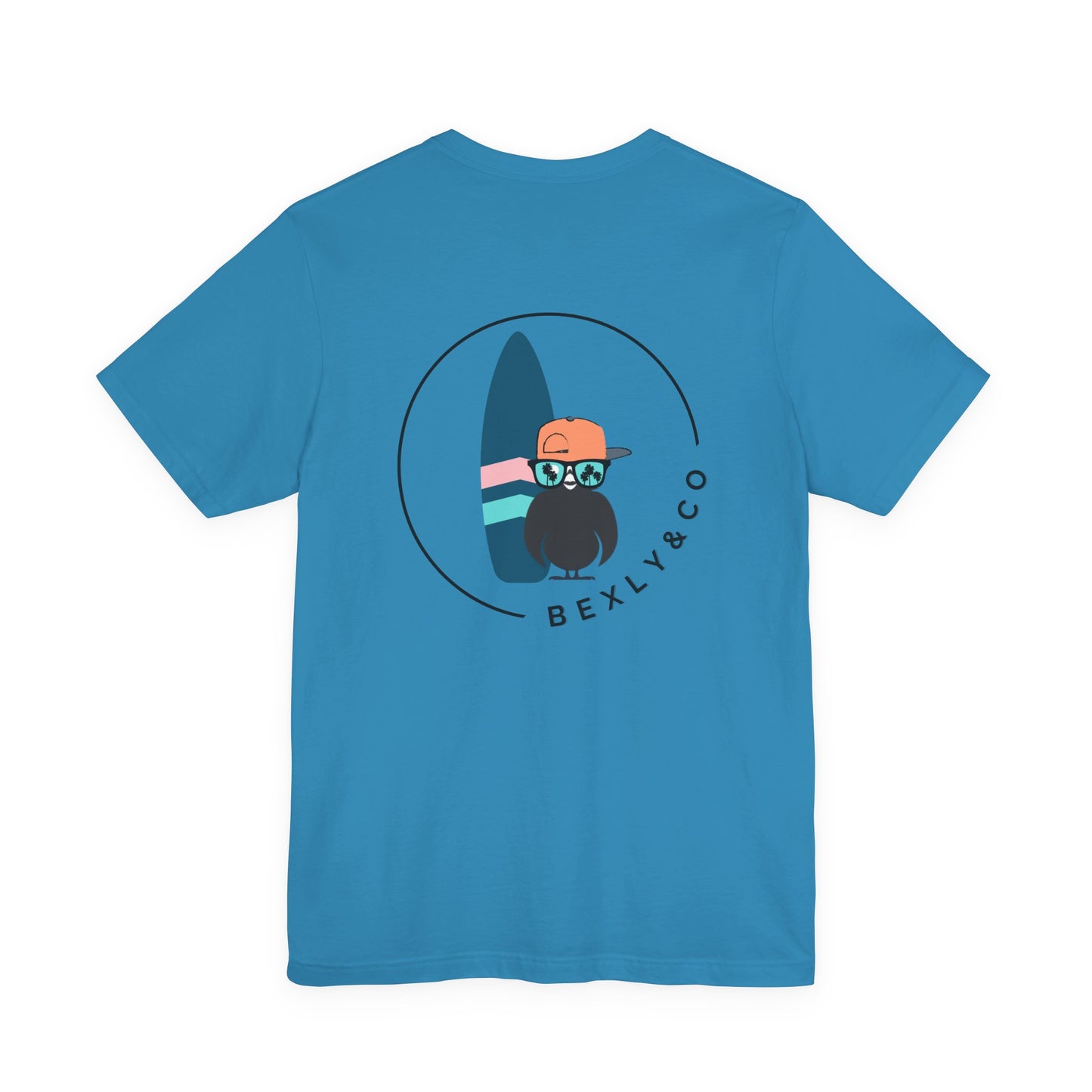 Unisex Stylish Tee- Surfer Blue Board