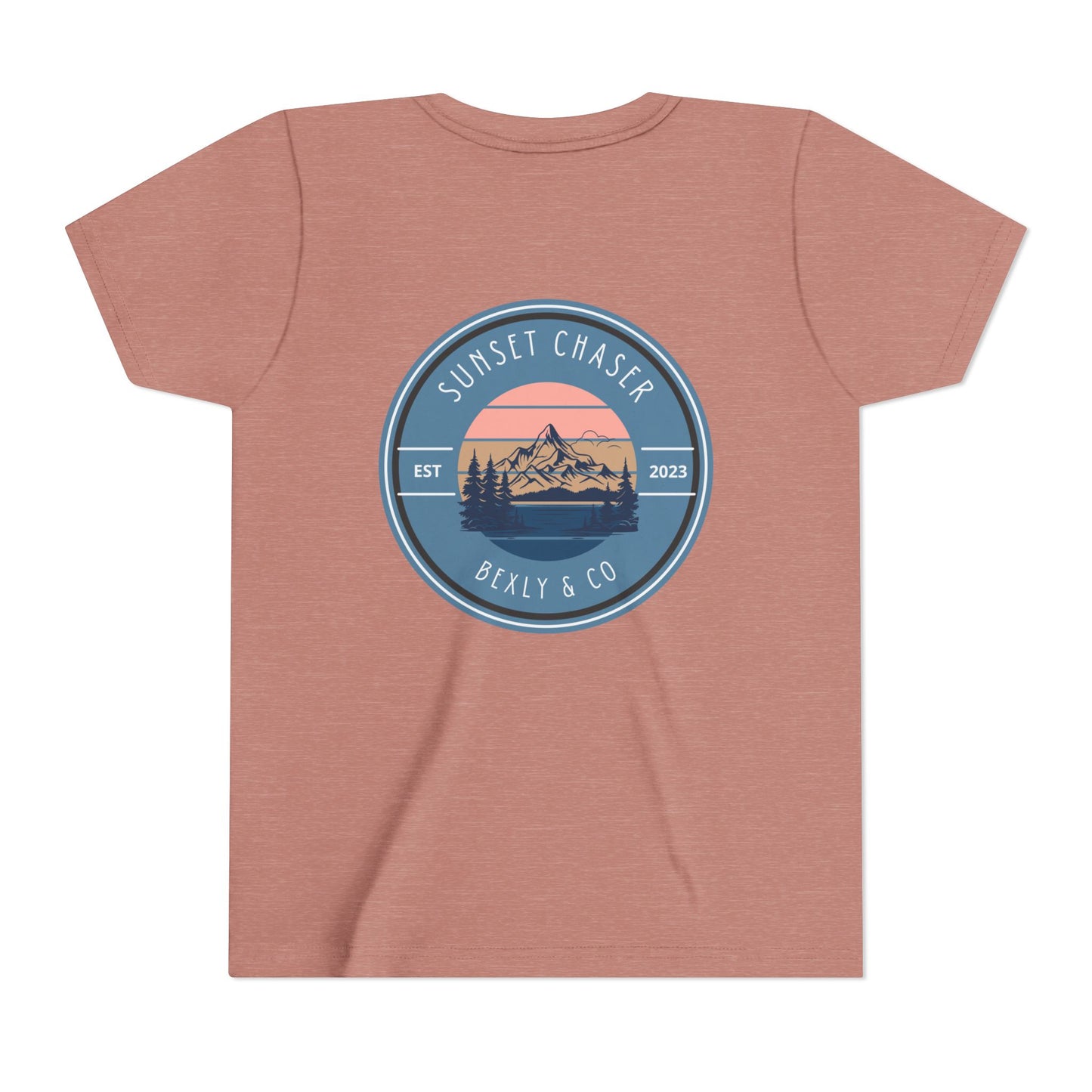 Sunset Chaser Tee, Youth Short Sleeve Shirt for Adventure Lovers, Perfect for Summer, Camping, Outdoor Play, Gifts for Kids