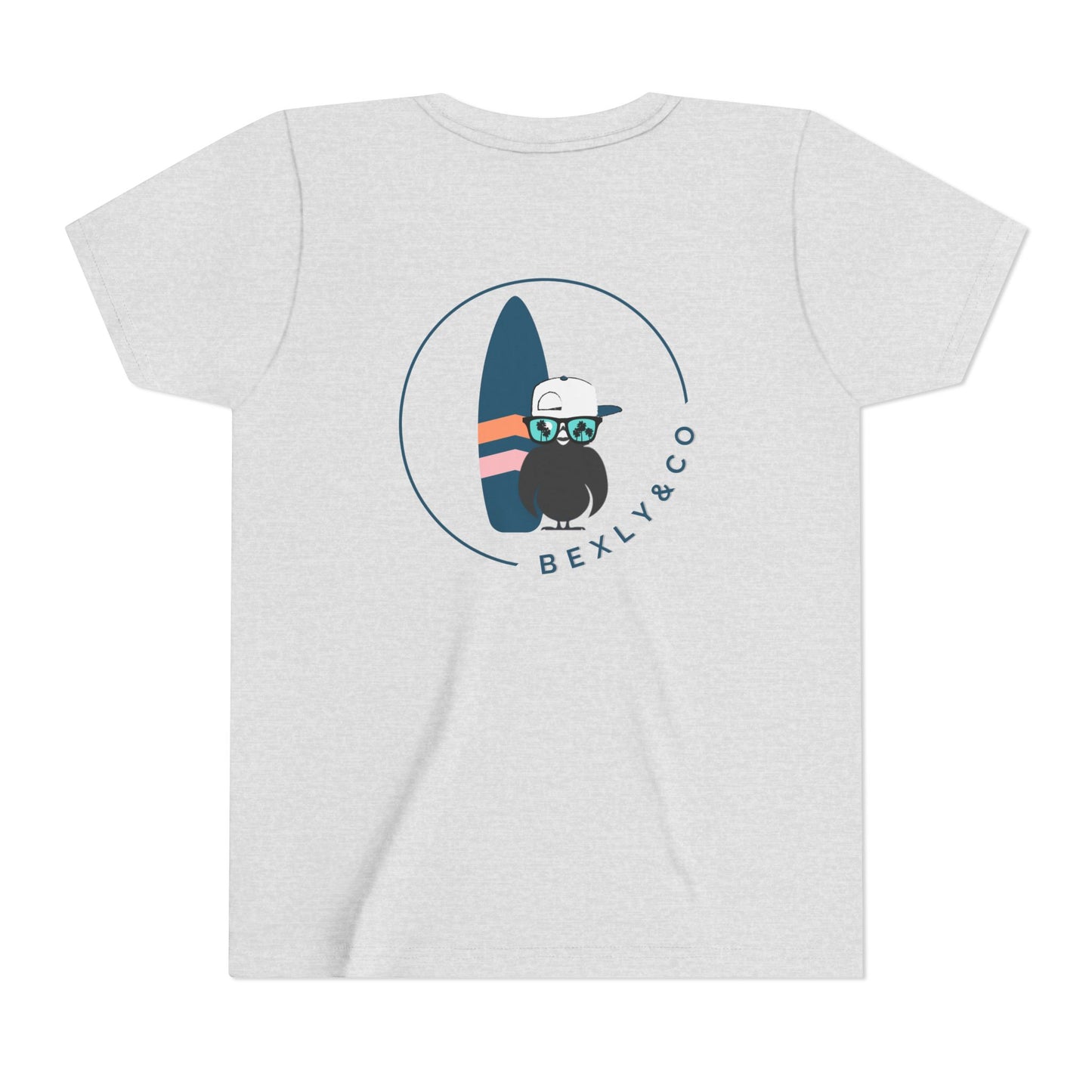Surfing Adventure Youth Short Sleeve Tee - Fun Beach Logo Design