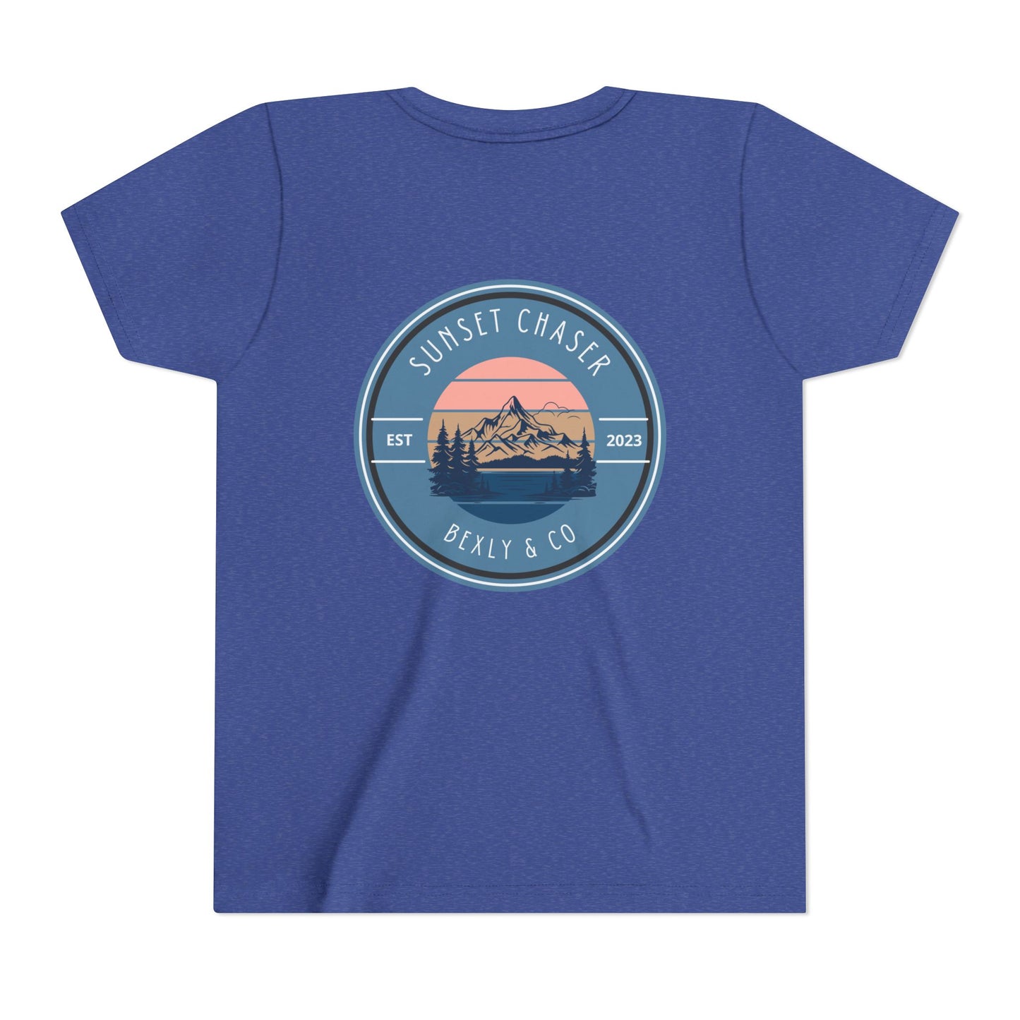 Sunset Chaser Tee, Youth Short Sleeve Shirt for Adventure Lovers, Perfect for Summer, Camping, Outdoor Play, Gifts for Kids