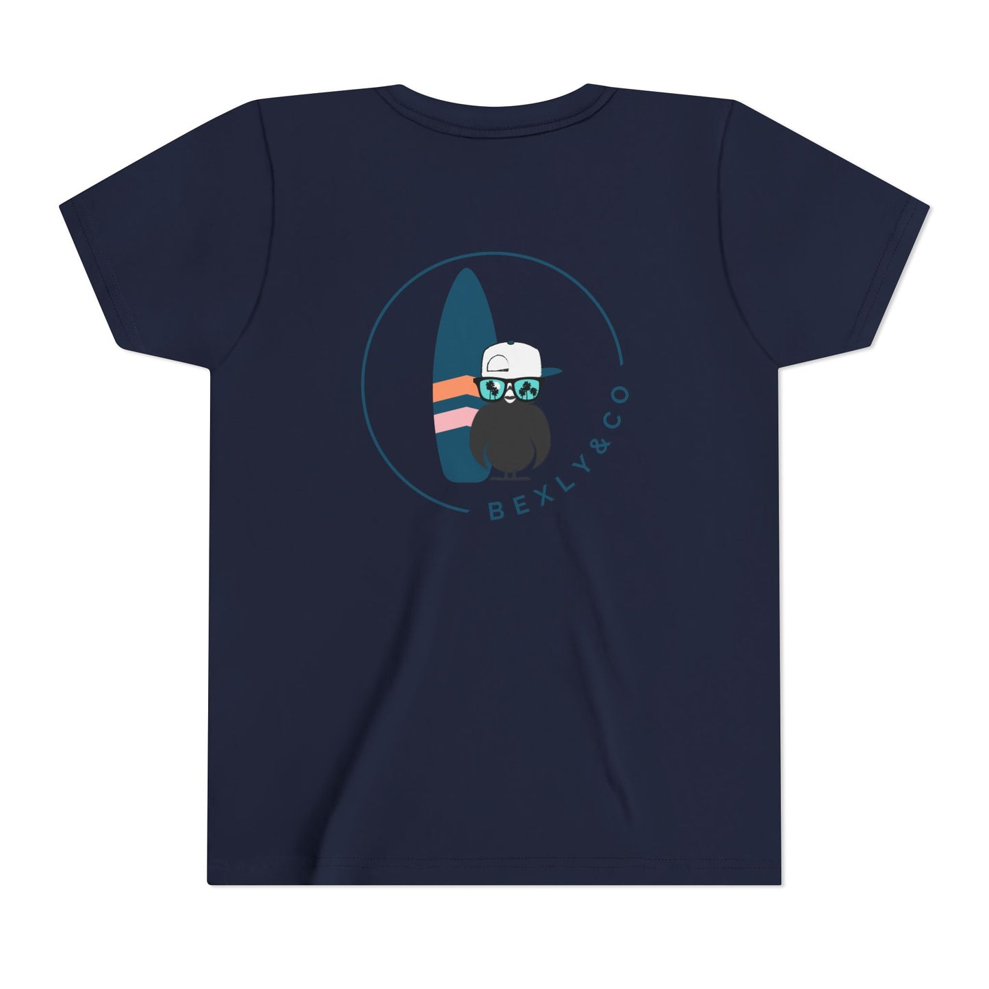 Surfing Adventure Youth Short Sleeve Tee - Fun Beach Logo Design
