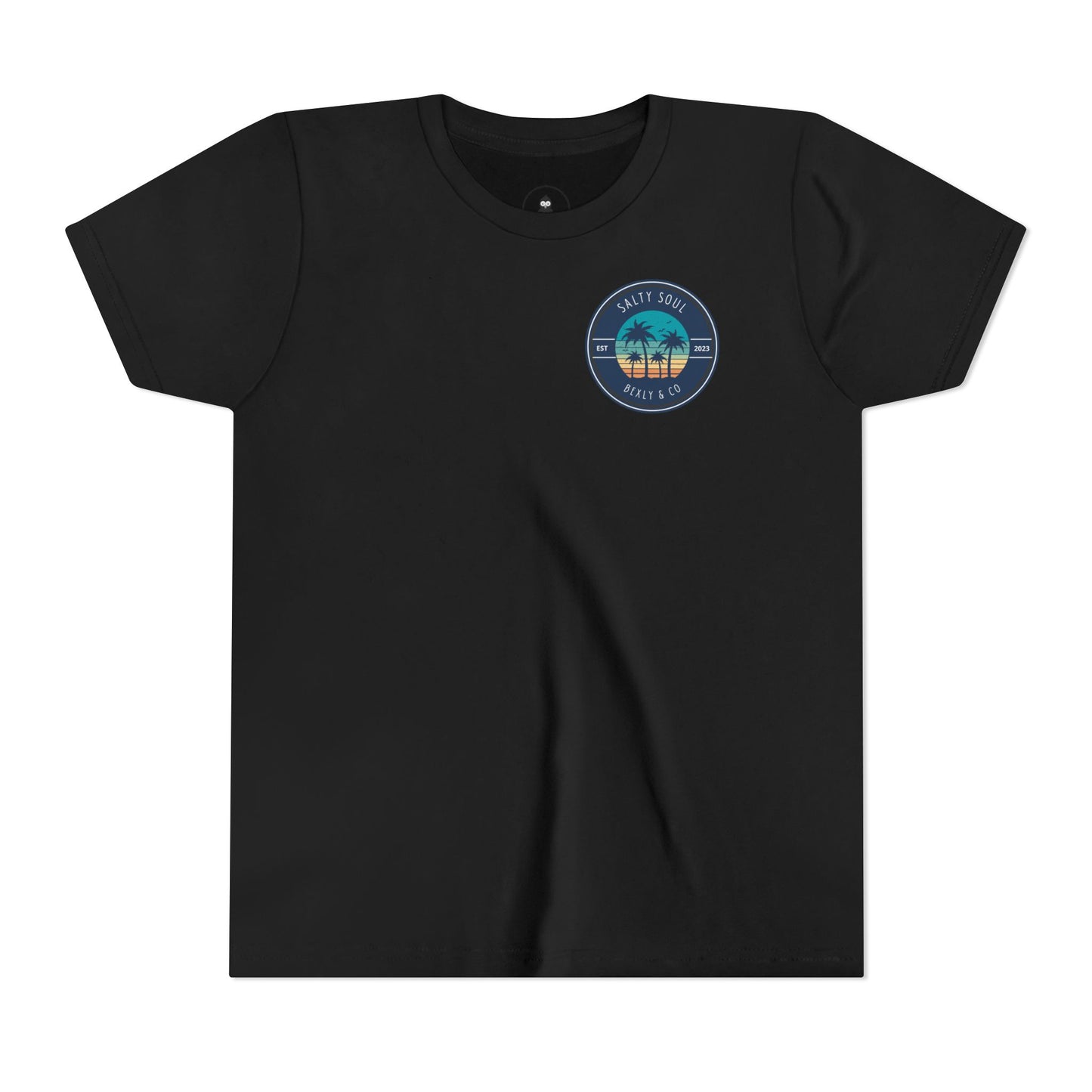 Salty Soul Palm Tree Youth Tee - Beach Vibes, Summer Fun, Kids' Casual Wear, Vacation Apparel, Gift for Young Explorers