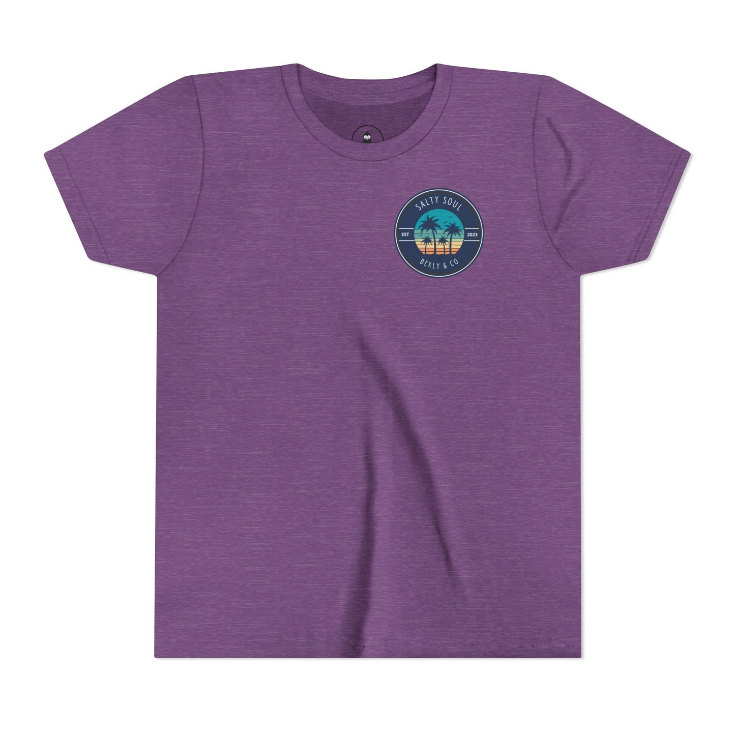 Salty Soul Palm Tree Youth Tee - Beach Vibes, Summer Fun, Kids' Casual Wear, Vacation Apparel, Gift for Young Explorers