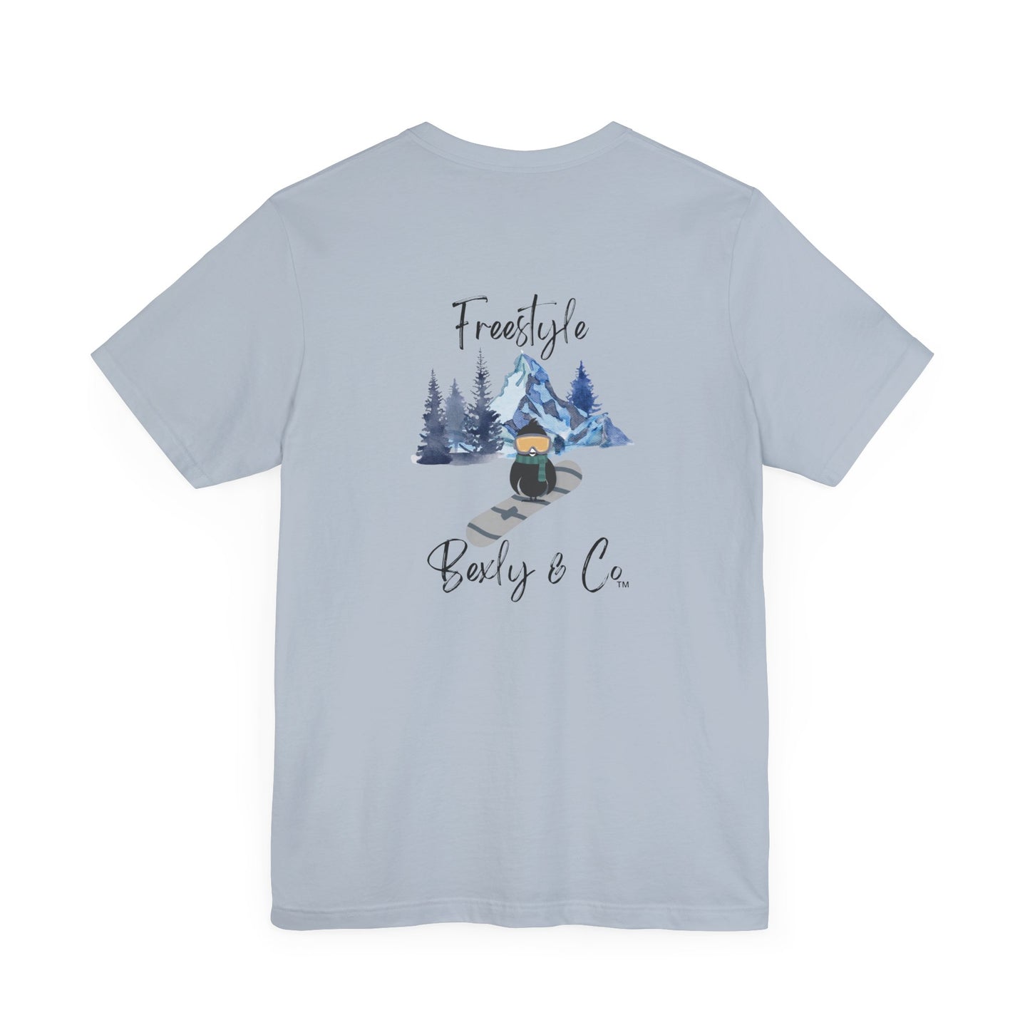 Freestyle Snowboarding Unisex Tee with Mountain Graphic