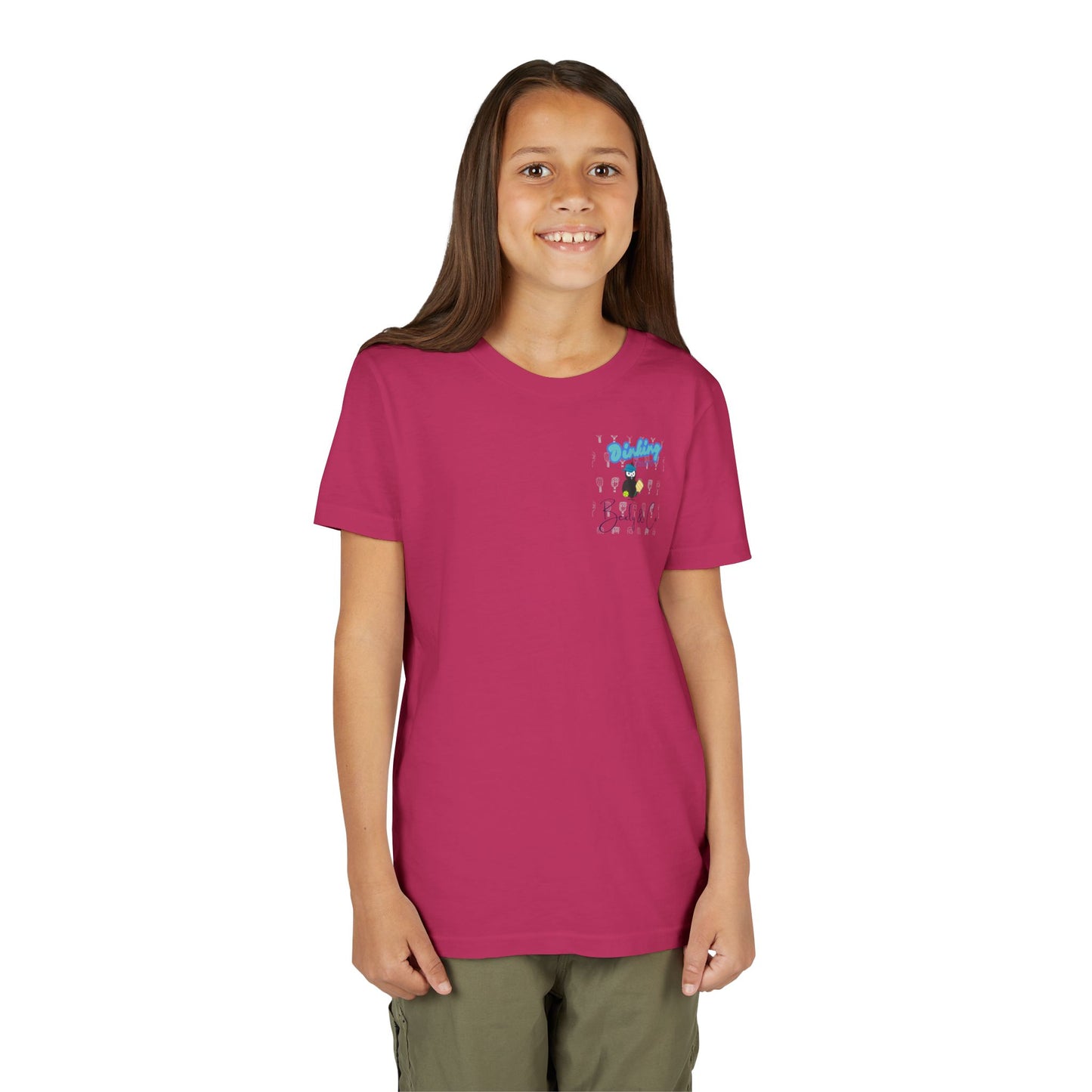 Youth Unisex Short Sleeve Tee - Fun 'Dinking Champ' Design for Active Kids