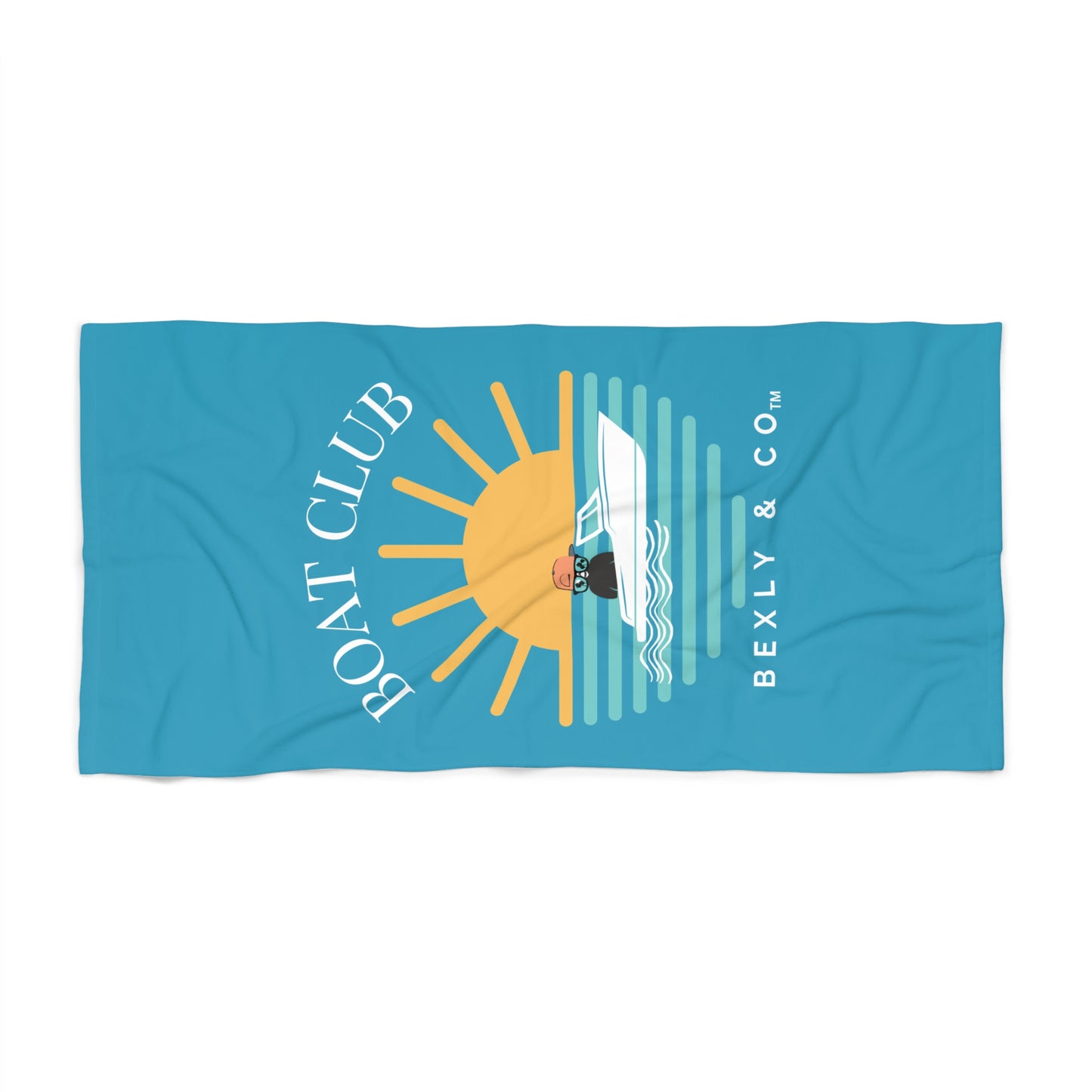 Boat Club Beach Towel - Fun Sun & Sea Design for Summer Adventures