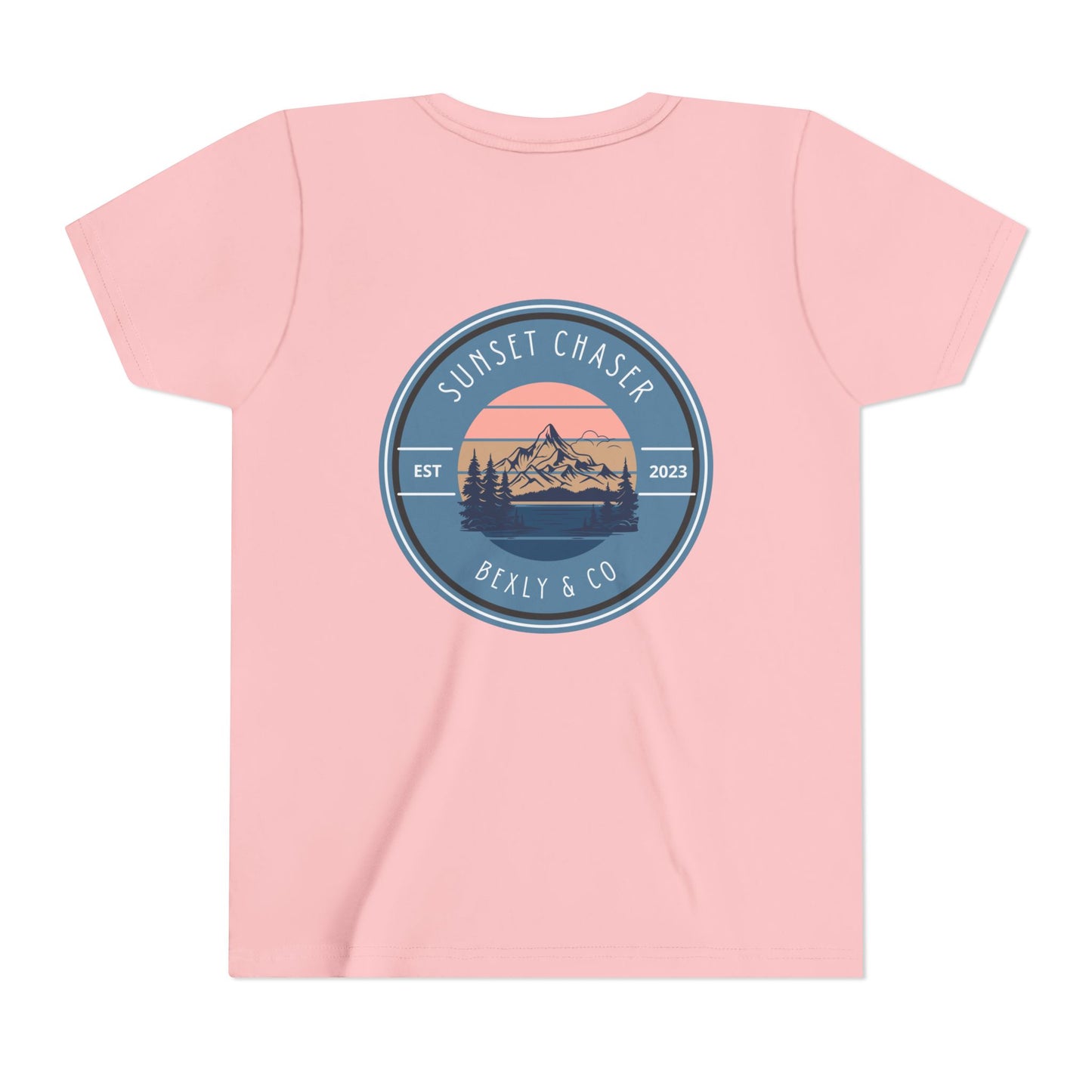 Sunset Chaser Tee, Youth Short Sleeve Shirt for Adventure Lovers, Perfect for Summer, Camping, Outdoor Play, Gifts for Kids