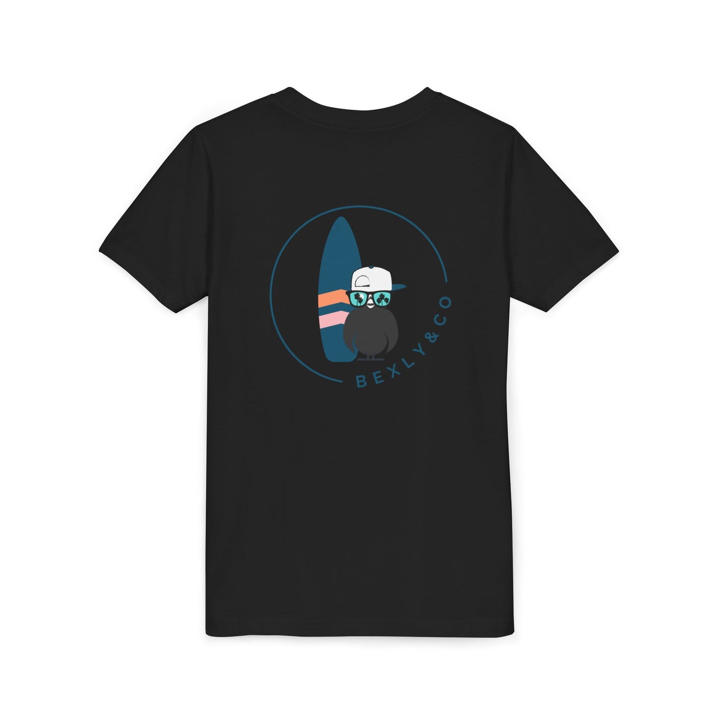 Surfing Adventure Youth Short Sleeve Tee - Fun Beach Logo Design