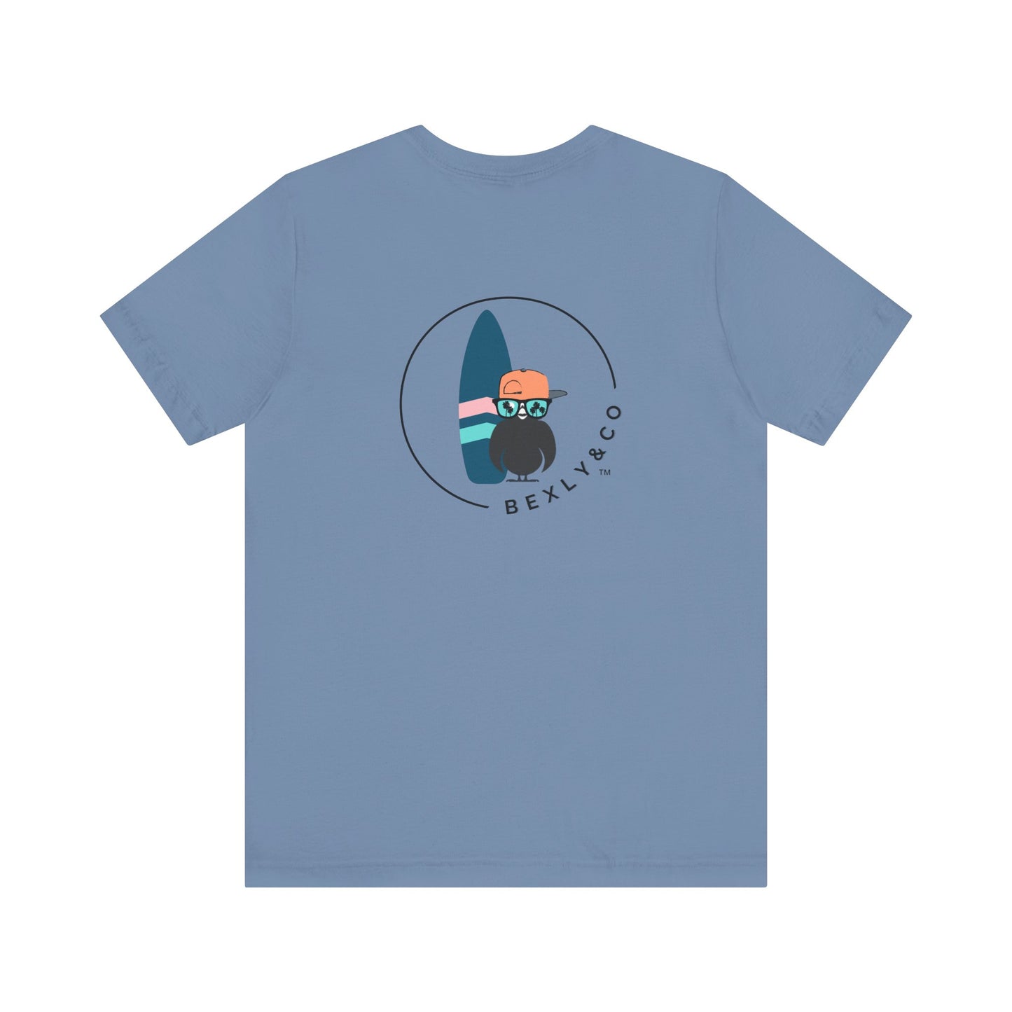 Unisex Stylish Tee- Surfer Blue Board