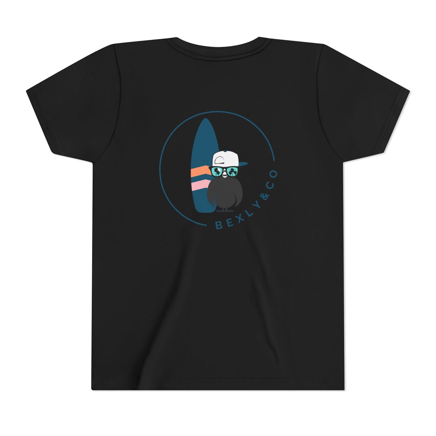 Surfing Adventure Youth Short Sleeve Tee - Fun Beach Logo Design