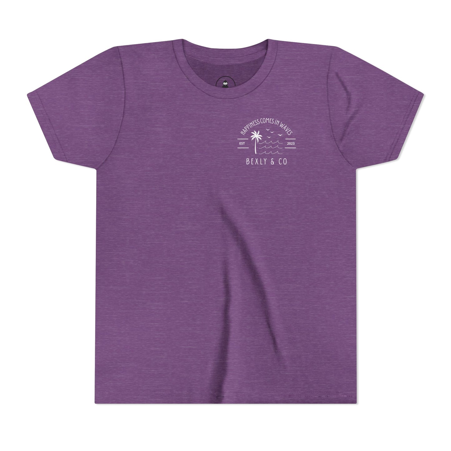 Trendy Youth Tee - Happiness Comes in Waves Graphic Shirt, Summer Style, Beachwear, Gift for Kids, Casual Everyday Wear