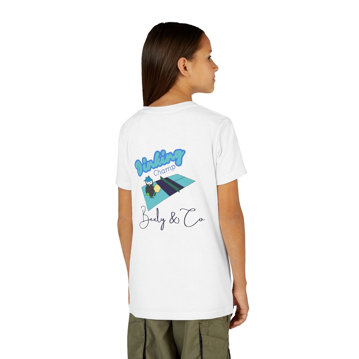 Youth Short Sleeve Tee - Dinking Champ Design for Young Athletes