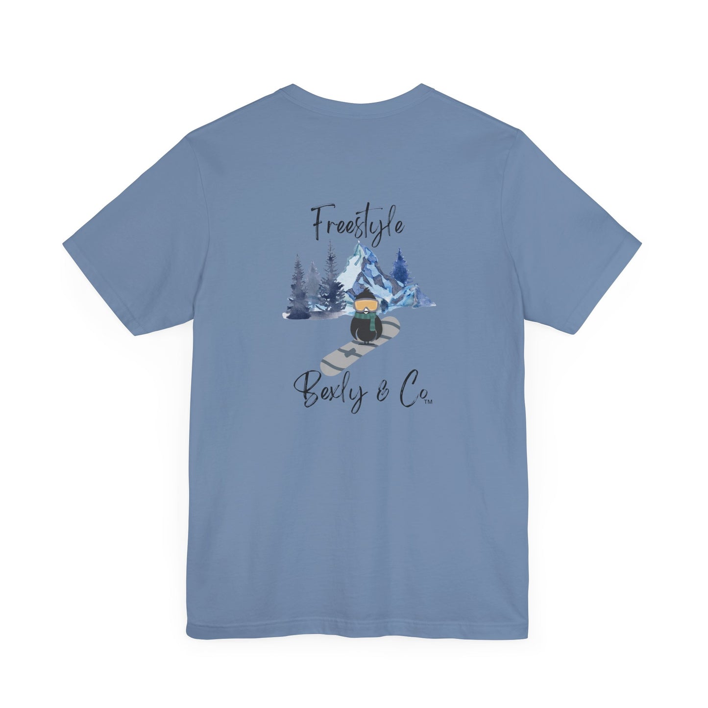 Freestyle Snowboarding Unisex Tee with Mountain Graphic