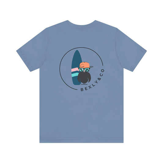Unisex Stylish Tee- Surfer Blue Board