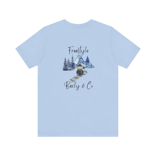 Freestyle Snowboarding Unisex Tee with Mountain Graphic