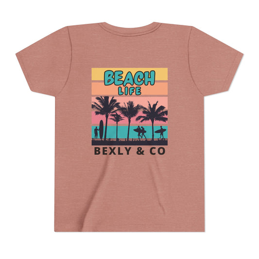 Beach Life Youth Tee, Kids Summer Shirt, Fun Vacation Apparel, Tropical Graphic Tee, Gifts for Young Adventurers