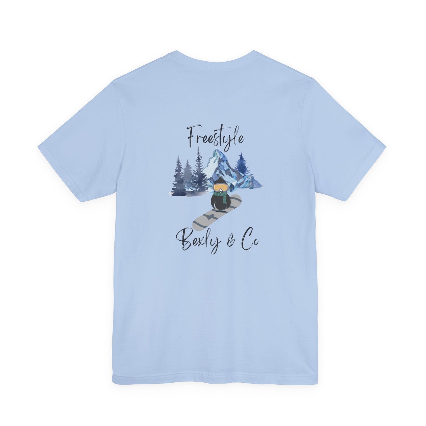 Freestyle Snowboarding Unisex Tee with Mountain Graphic