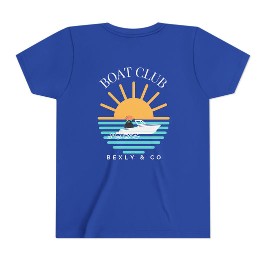 Youth Boat Club Short Sleeve Tee - Sunset Vibes T-Shirt for Young Adventurers