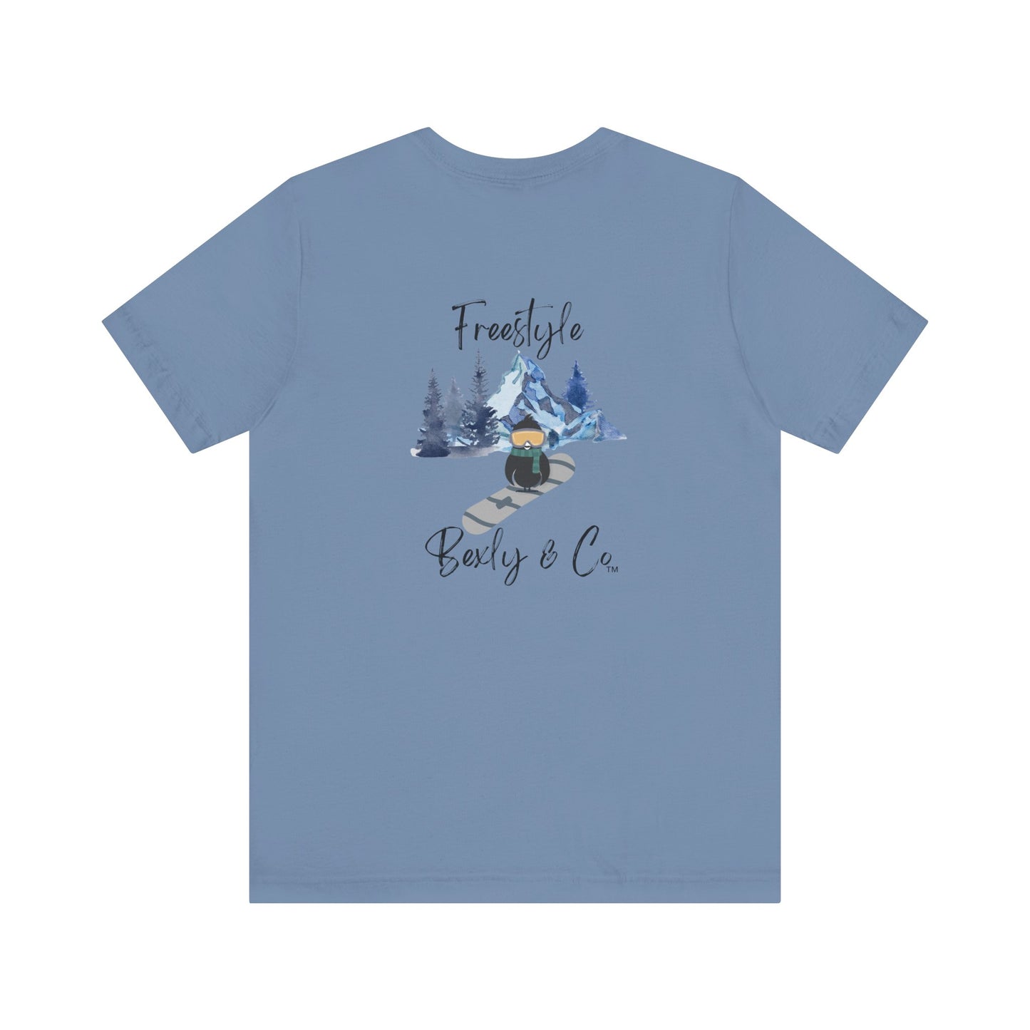 Freestyle Snowboarding Unisex Tee with Mountain Graphic