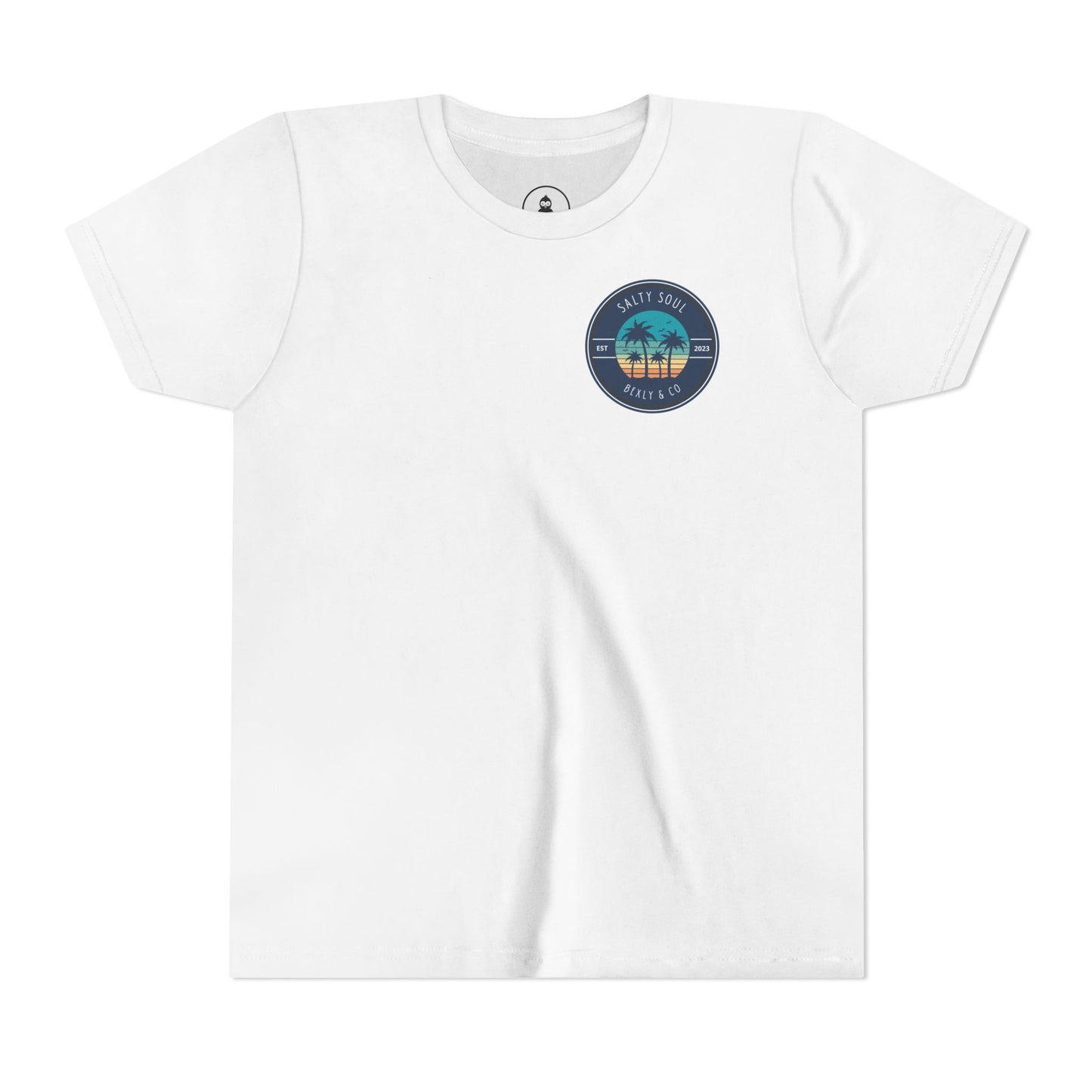 Salty Soul Palm Tree Youth Tee - Beach Vibes, Summer Fun, Kids' Casual Wear, Vacation Apparel, Gift for Young Explorers