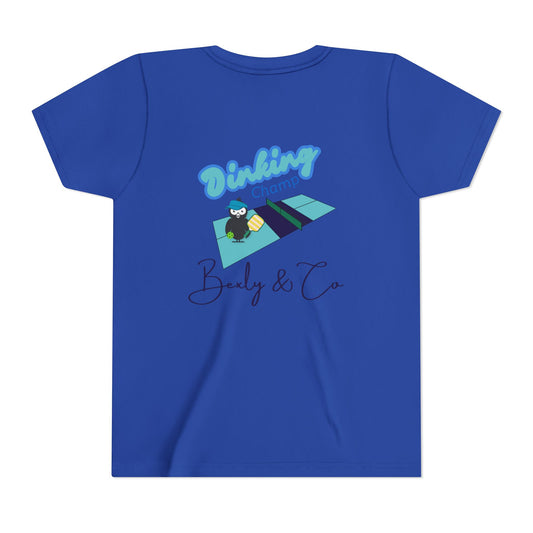 Youth Short Sleeve Tee - Dinking Champ Design for Young Athletes