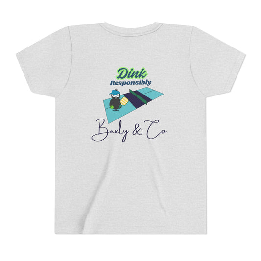 Funny Youth Short Sleeve Tee - 'Dink Responsibly' Design