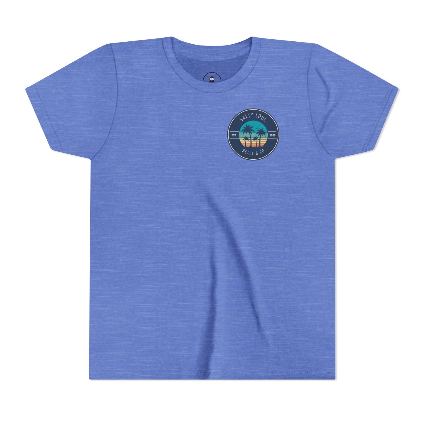 Salty Soul Palm Tree Youth Tee - Beach Vibes, Summer Fun, Kids' Casual Wear, Vacation Apparel, Gift for Young Explorers
