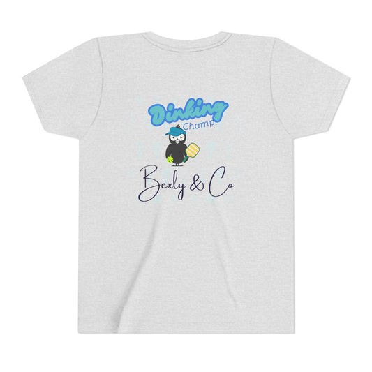 Youth Unisex Short Sleeve Tee - Fun 'Dinking Champ' Design for Active Kids