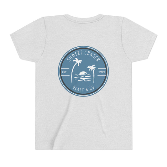 Sunset Chaser Youth Tee, Fun Summer Shirt, Kids Beachwear, Adventure Apparel, Perfect Gift for Little Explorers