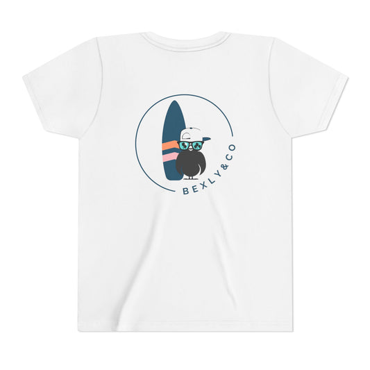 Surfing Adventure Youth Short Sleeve Tee - Fun Beach Logo Design