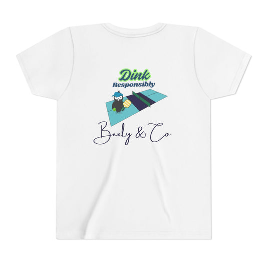 Funny Youth Short Sleeve Tee - 'Dink Responsibly' Design