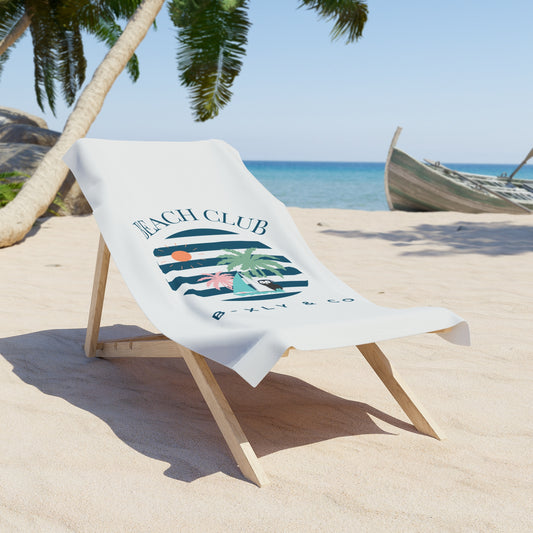 Beach Club Towel – Relax in Style with Palm Trees & Sun