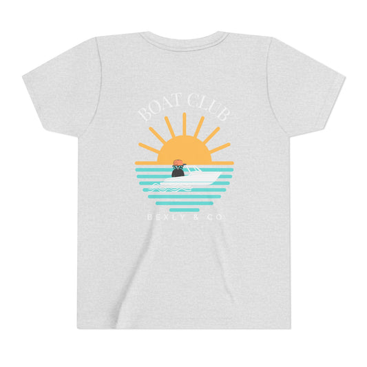 Youth Boat Club Short Sleeve Tee - Sunset Vibes T-Shirt for Young Adventurers