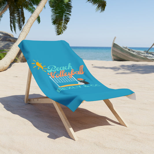 Fun Beach Volleyball Towel Blue| Summer Vibes & Sun Fun