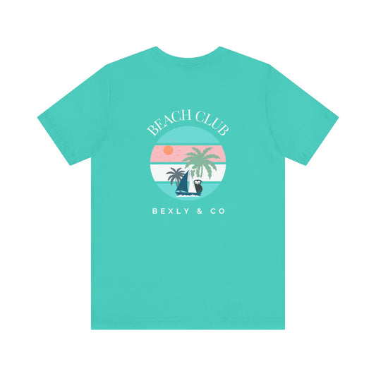 Beach Club Graphic Tee, Unisex Vacation Shirt, Casual Summer Top, Tropical Paradise T-Shirt, Outdoor Adventure Apparel