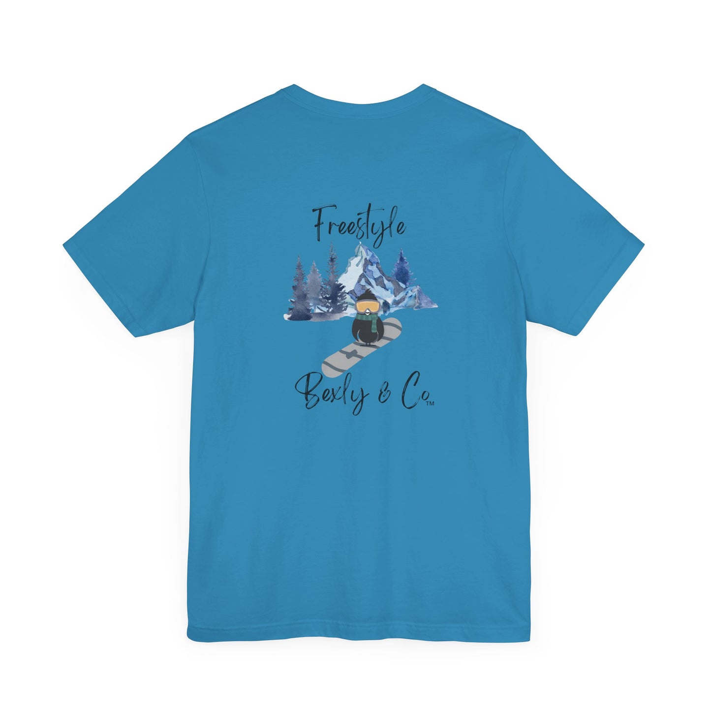 Freestyle Snowboarding Unisex Tee with Mountain Graphic