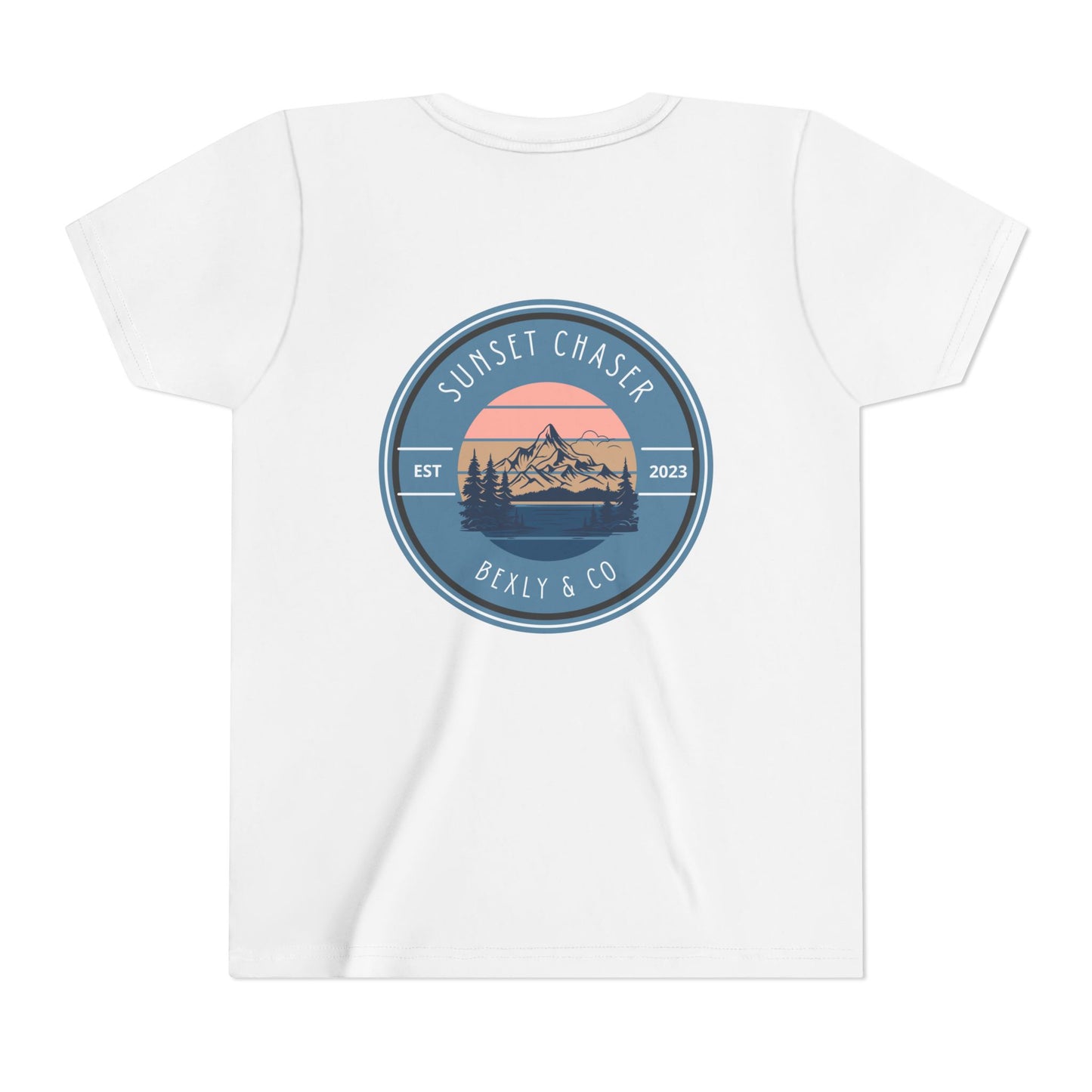Sunset Chaser Tee, Youth Short Sleeve Shirt for Adventure Lovers, Perfect for Summer, Camping, Outdoor Play, Gifts for Kids
